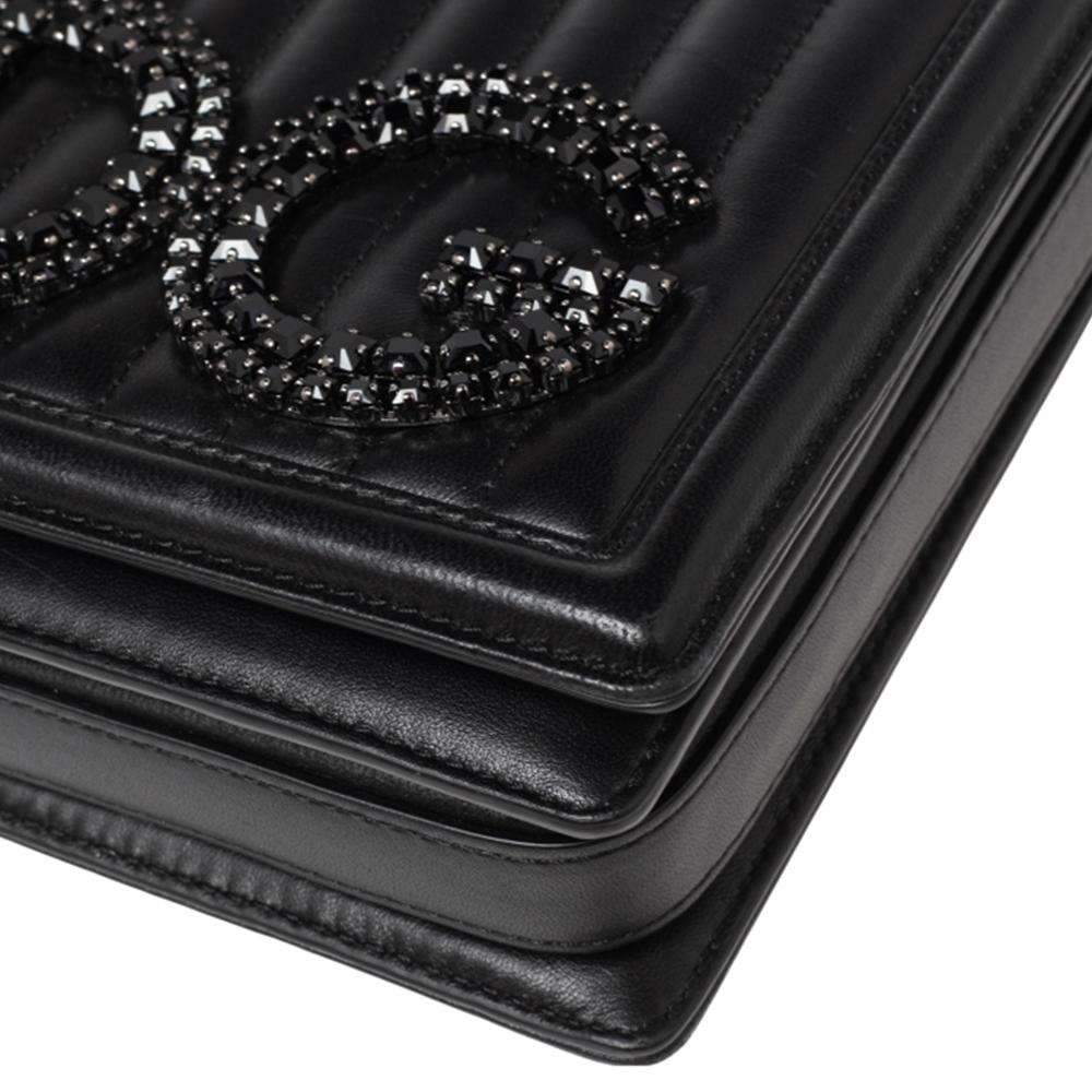 Dolce & Gabbana Black Quilted Leather DG Girls Shoulder Bag 3
