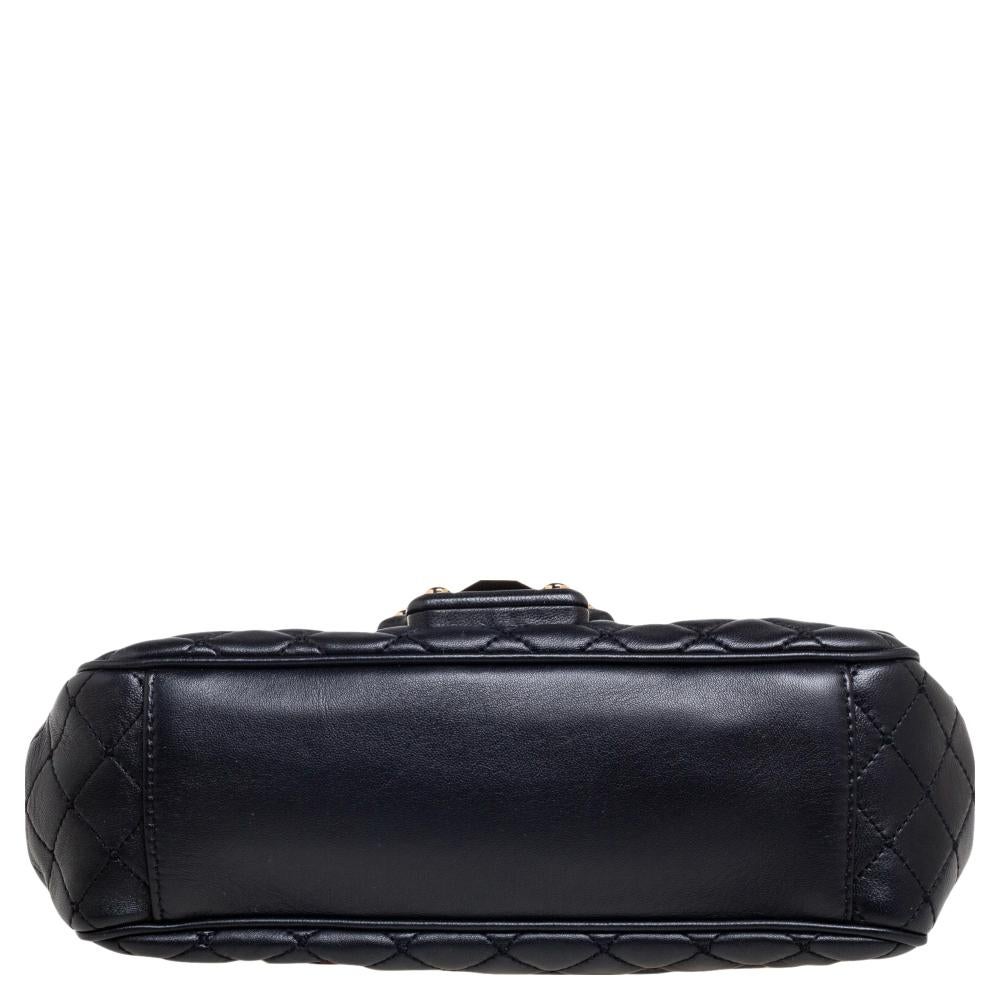 Dolce & Gabbana Black Quilted Leather Lucia Embellished Shoulder Bag 6