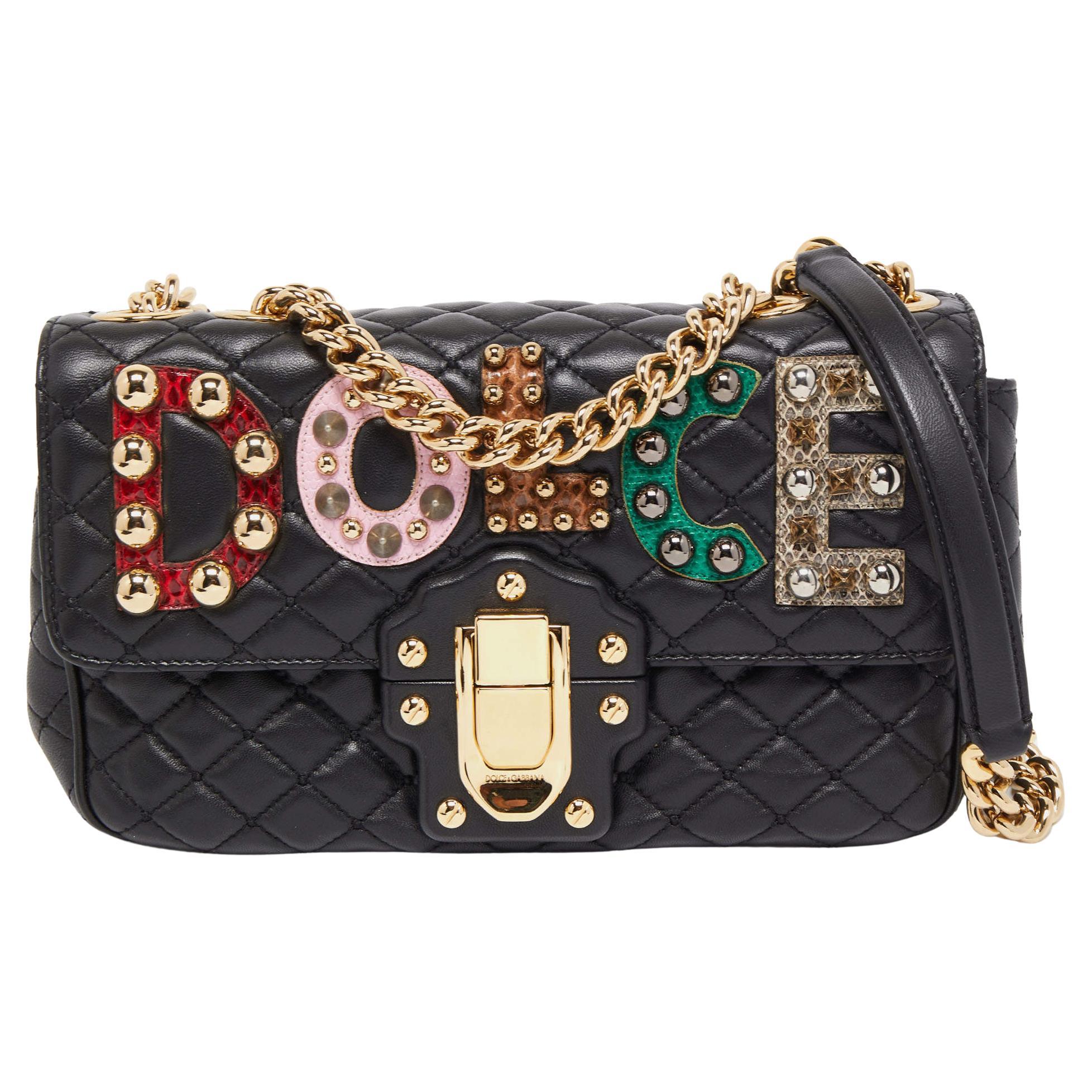 Dolce & Gabbana Multicolor Leather LUCIA Shoulder Bag