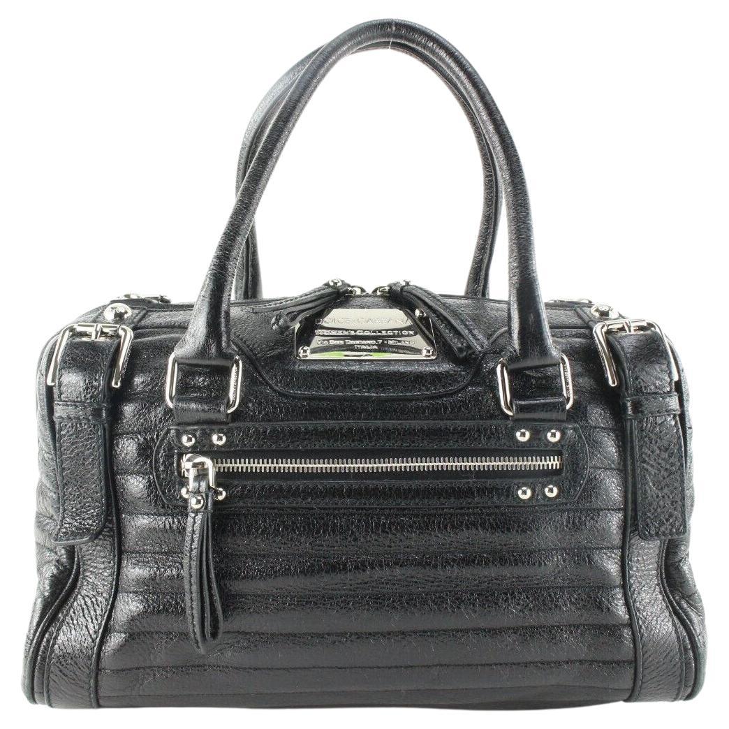 Dolce & Gabbana Black Quilted Leather Miss Easy Boston Bag 1DG0418C For Sale