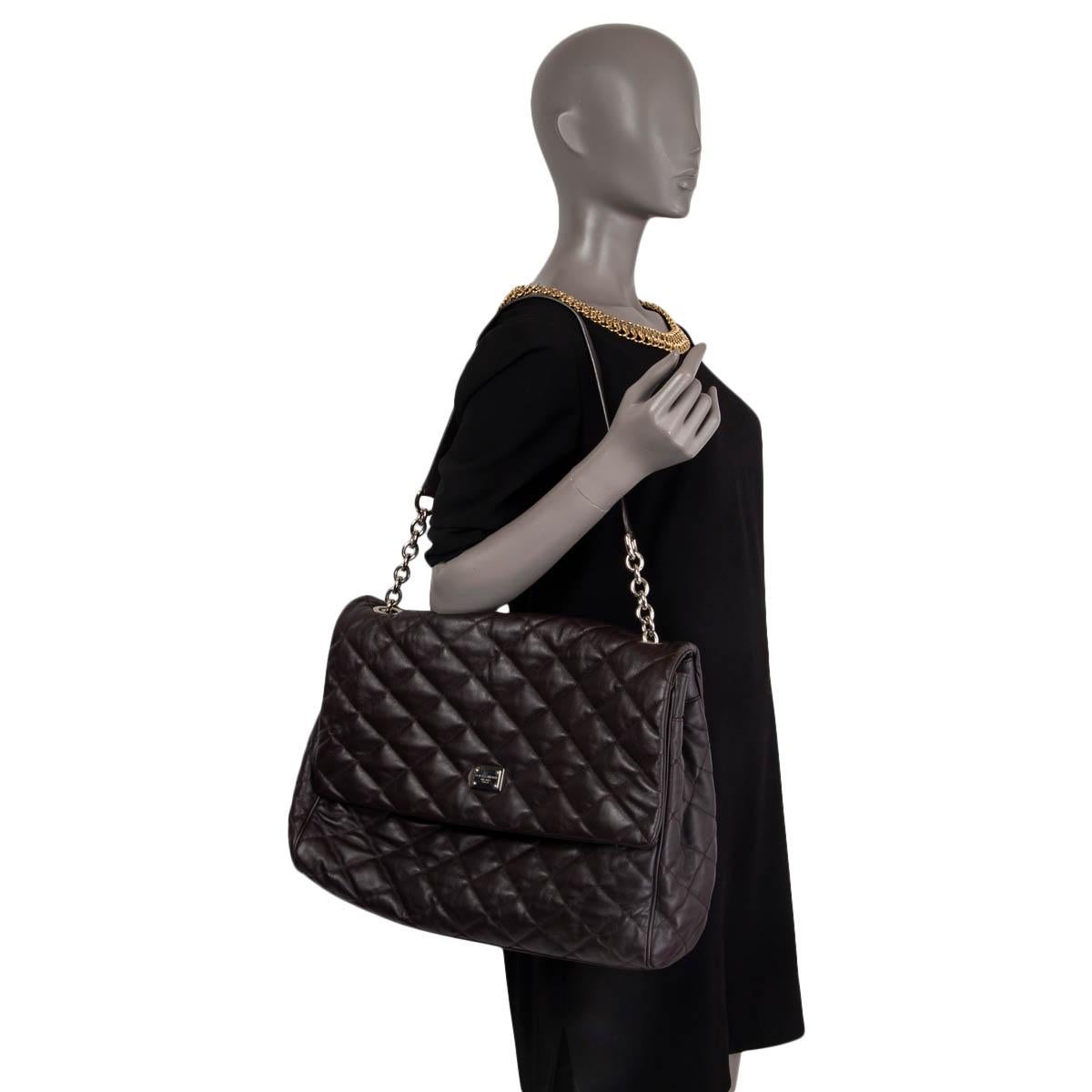 DOLCE & GABBANA black quilted leather MISS KATE Flap Shoulder Bag In Good Condition For Sale In Zürich, CH