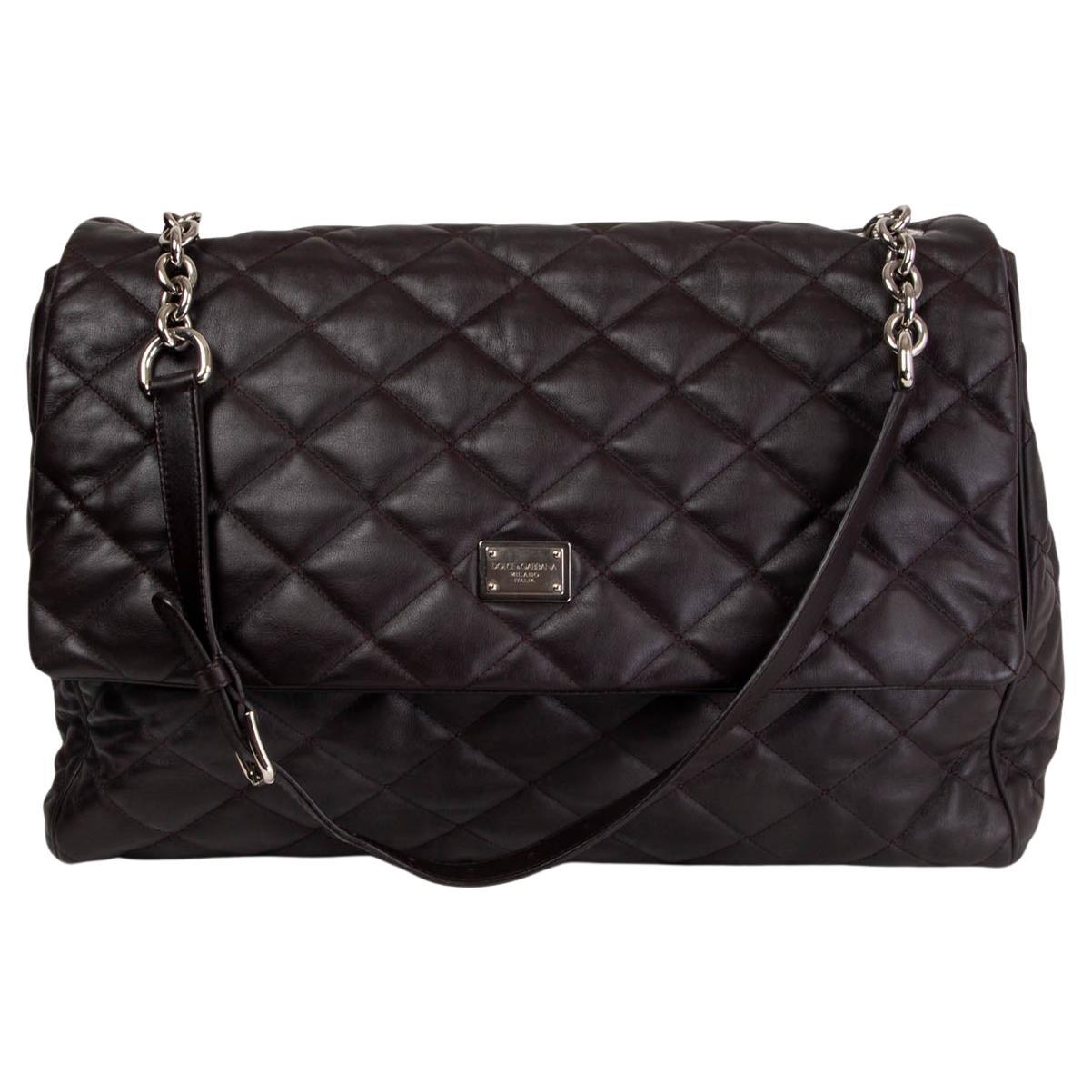 DOLCE & GABBANA black quilted leather MISS KATE Flap Shoulder Bag For Sale