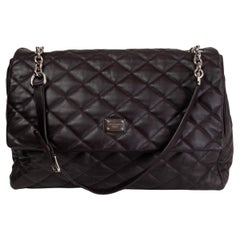 DOLCE & GABBANA black quilted leather MISS KATE Flap Shoulder Bag