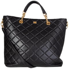 DOLCE & GABBANA black quilted leather MISS KATE Tote Bag
