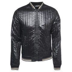 Dolce & Gabbana Black Quilted Nylon Bomber Jacket L
