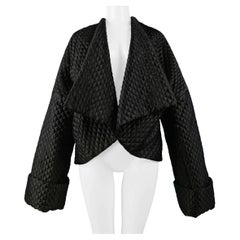Dolce & Gabbana Black Quilted Rhombus Stitch Kimono Jacket 1994-95