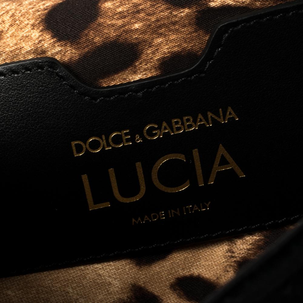Dolce & Gabbana Black Quilted Velvet Lucia Embellished Shoulder Bag 3