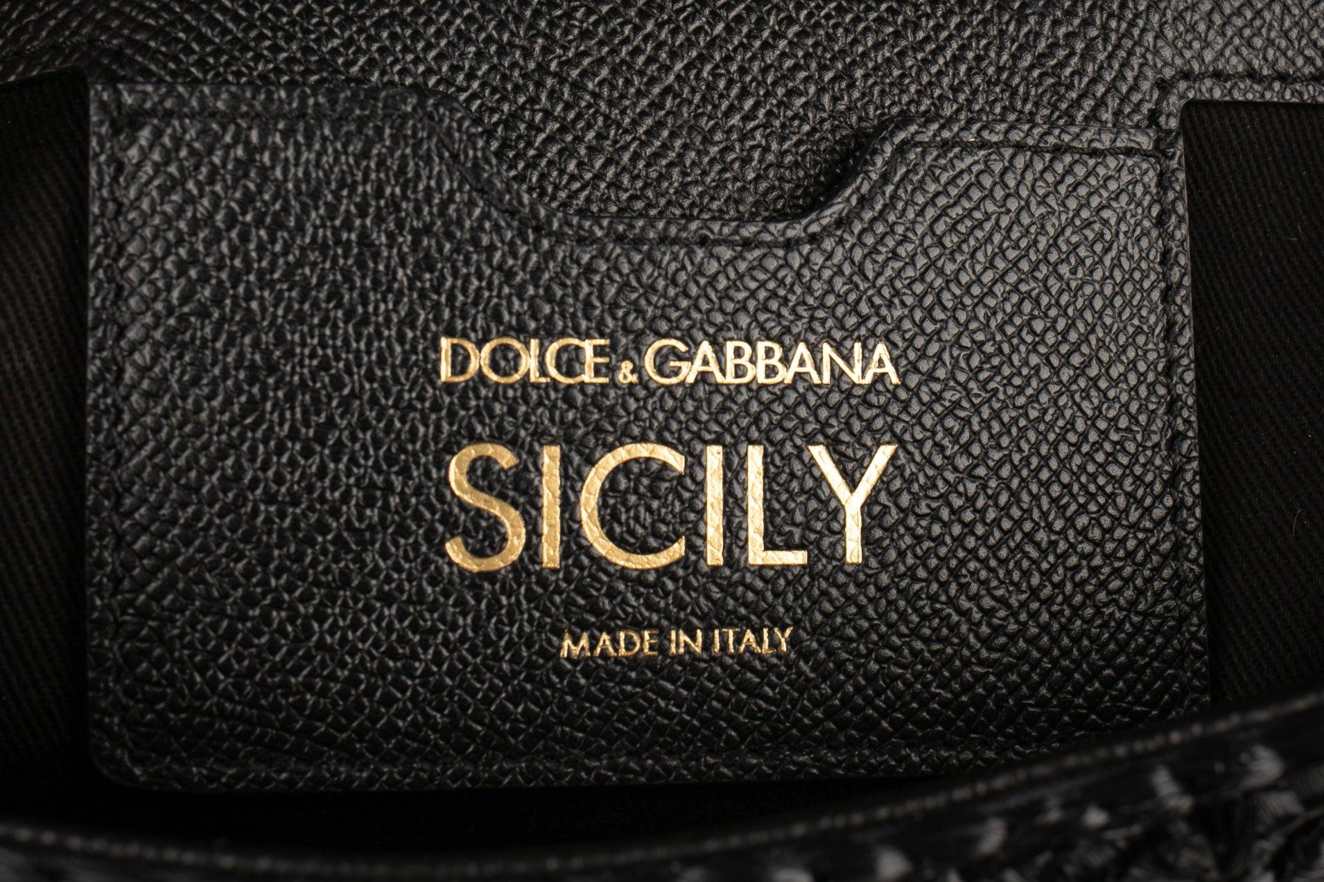 Dolce & Gabbana Black Raffia Bag, 2018 For Sale 5