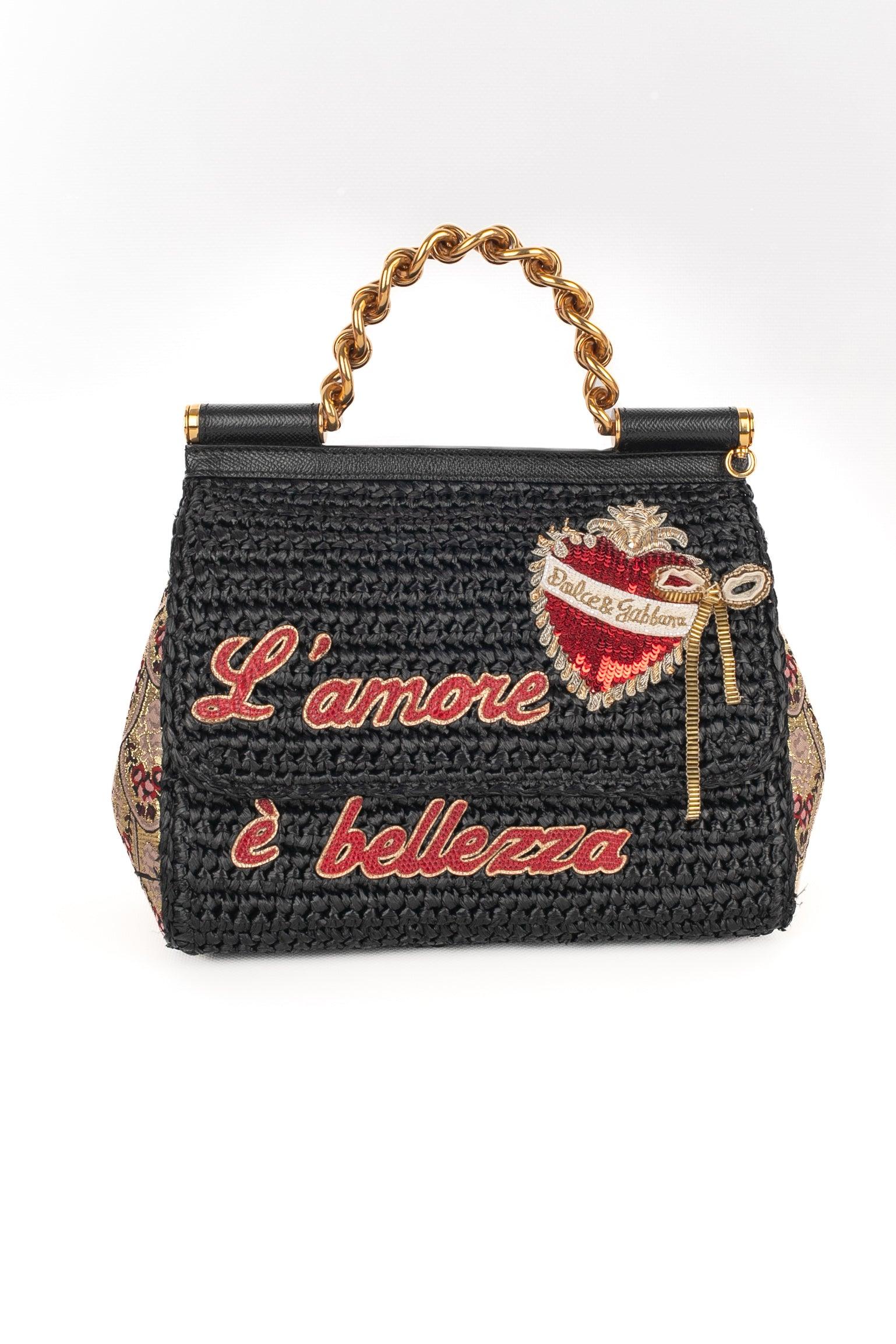 Dolce & Gabbana Black Raffia Bag, 2018 For Sale