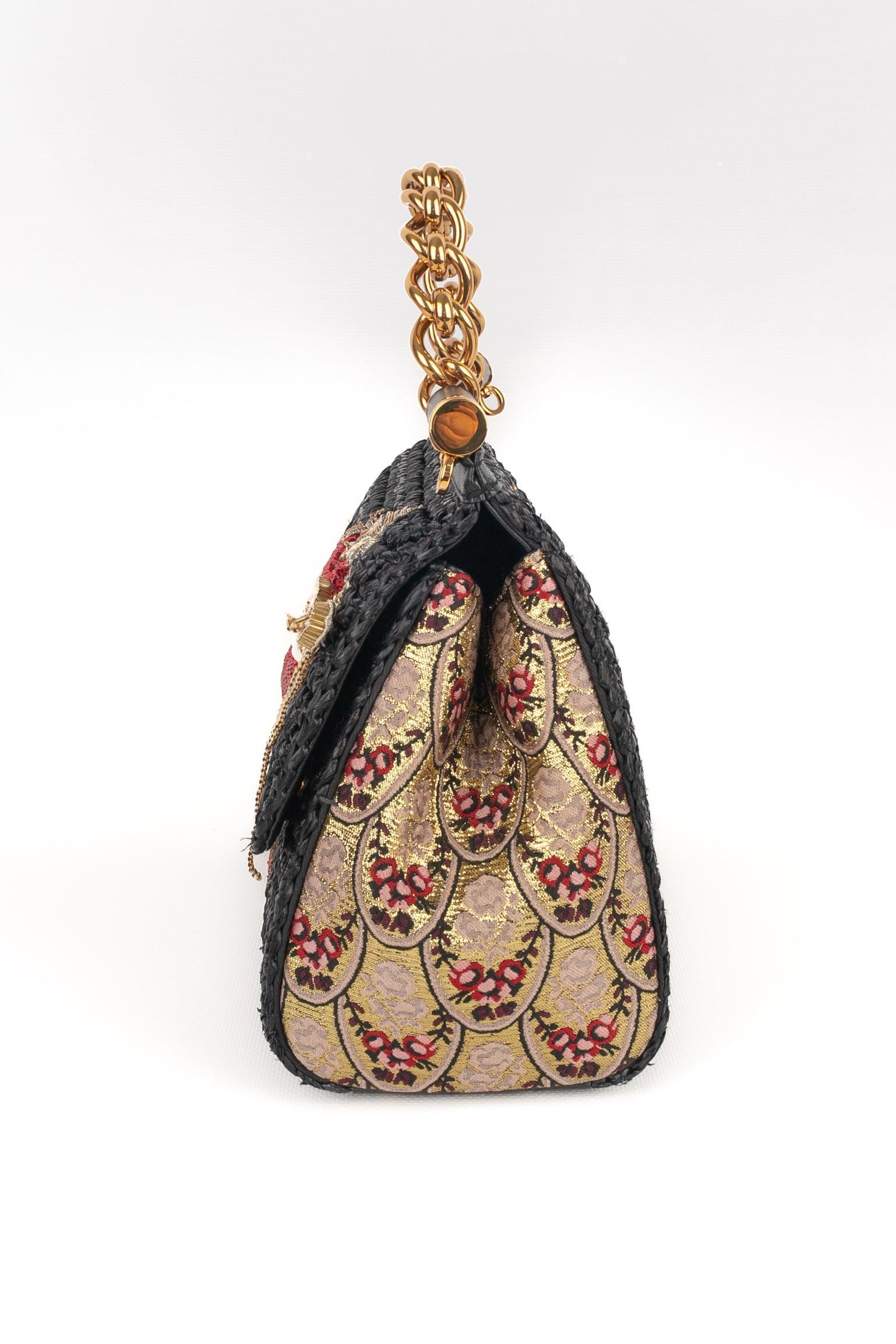 Dolce & Gabbana Black Raffia Bag, 2018 In Excellent Condition For Sale In SAINT-OUEN-SUR-SEINE, FR