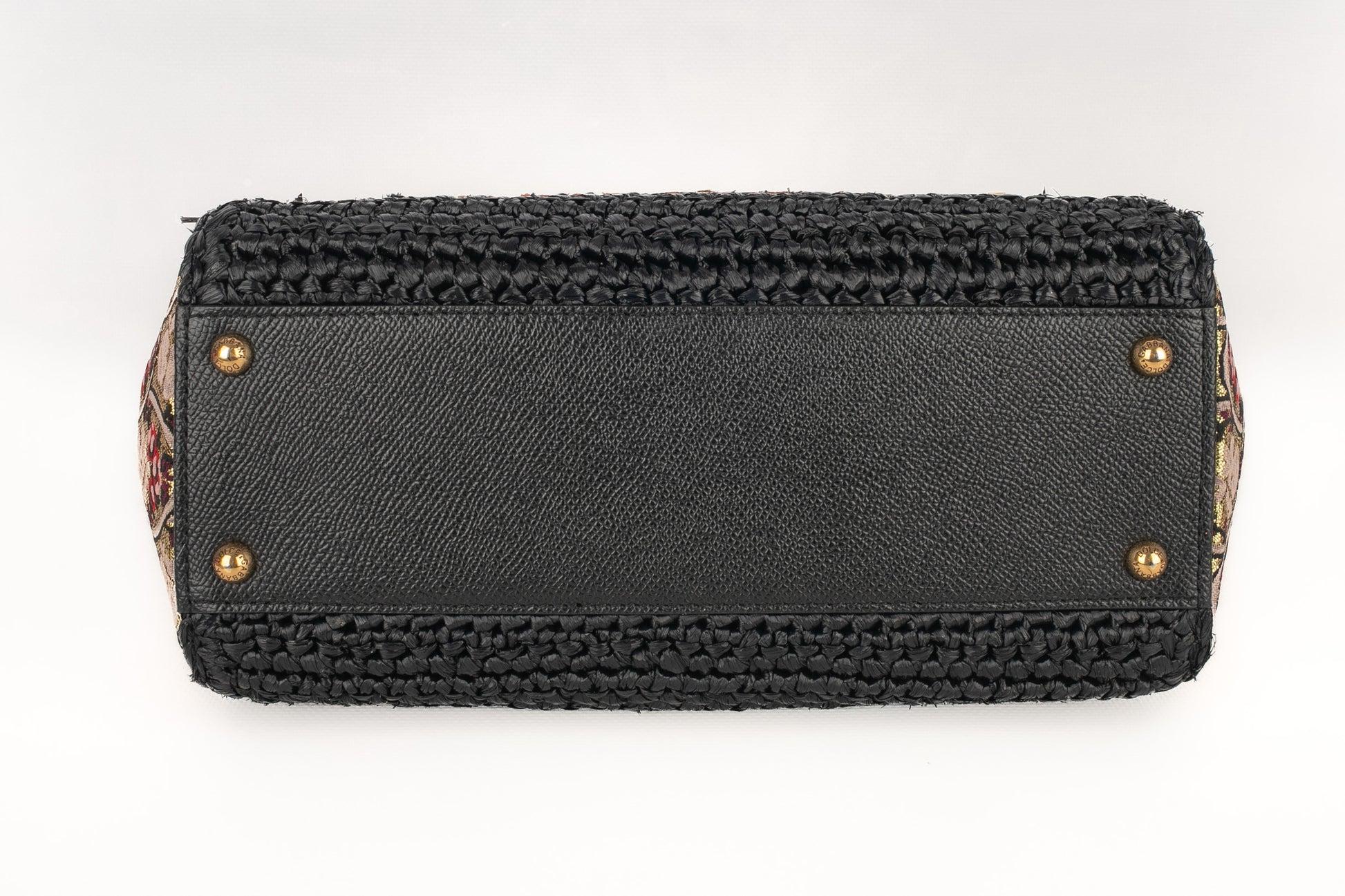 Dolce & Gabbana Black Raffia Bag, 2018 For Sale 3