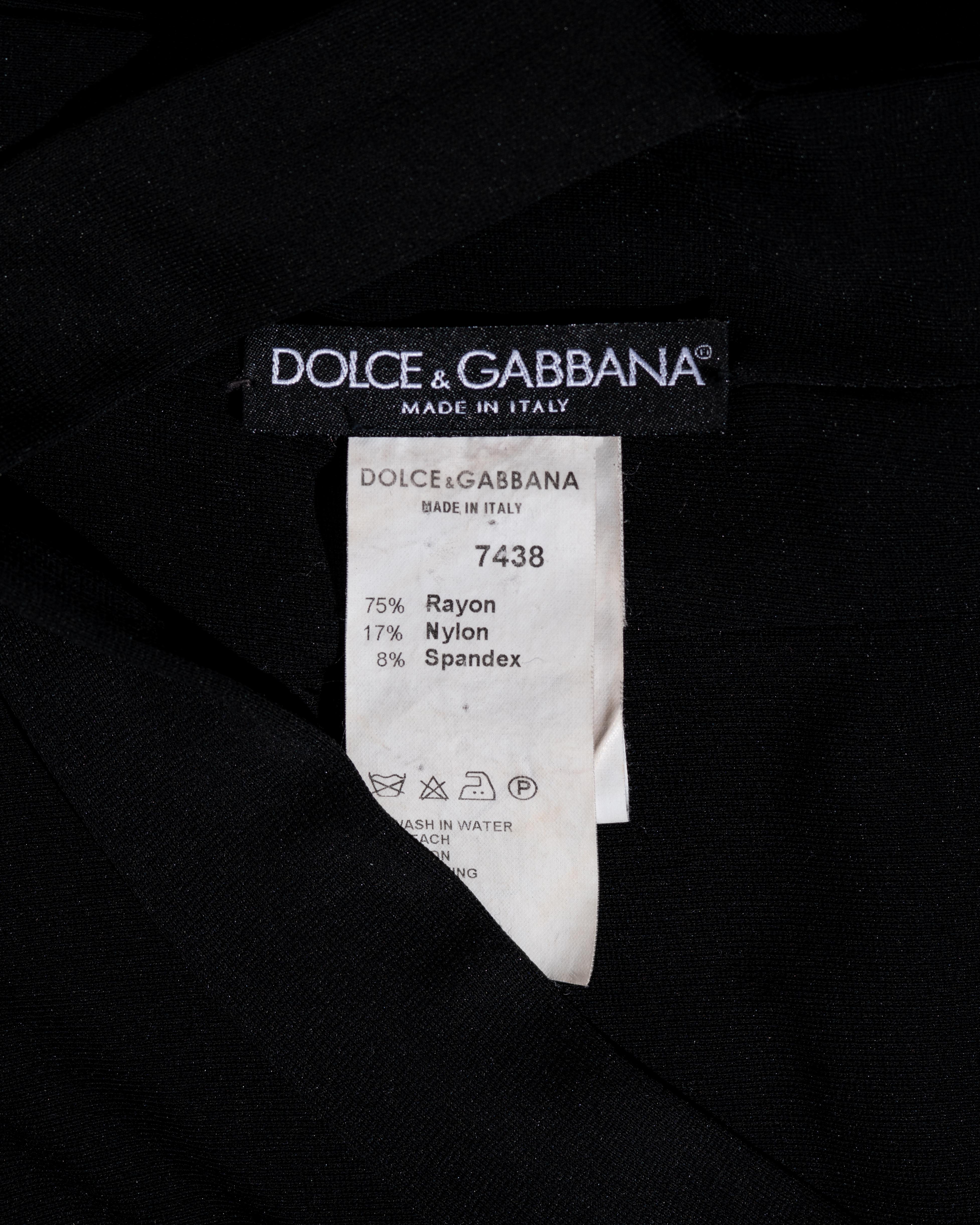 Women's Dolce & Gabbana black rayon bandage strap backless maxi dress, ss 2001