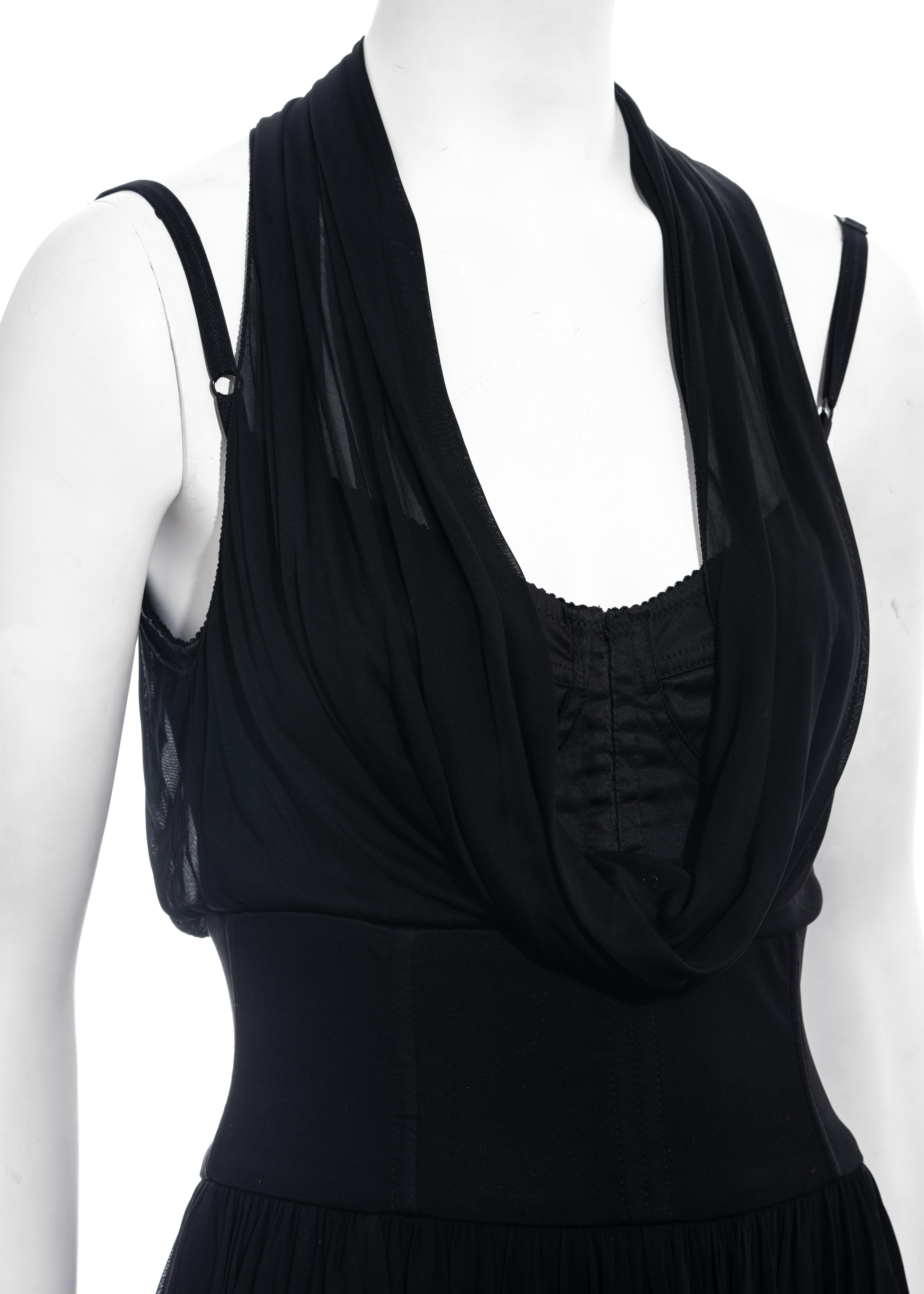 Dolce & Gabbana Schwarzes Mini-Halterkleid aus Viskose mit Korsett im Zustand „Hervorragend“ in London, GB