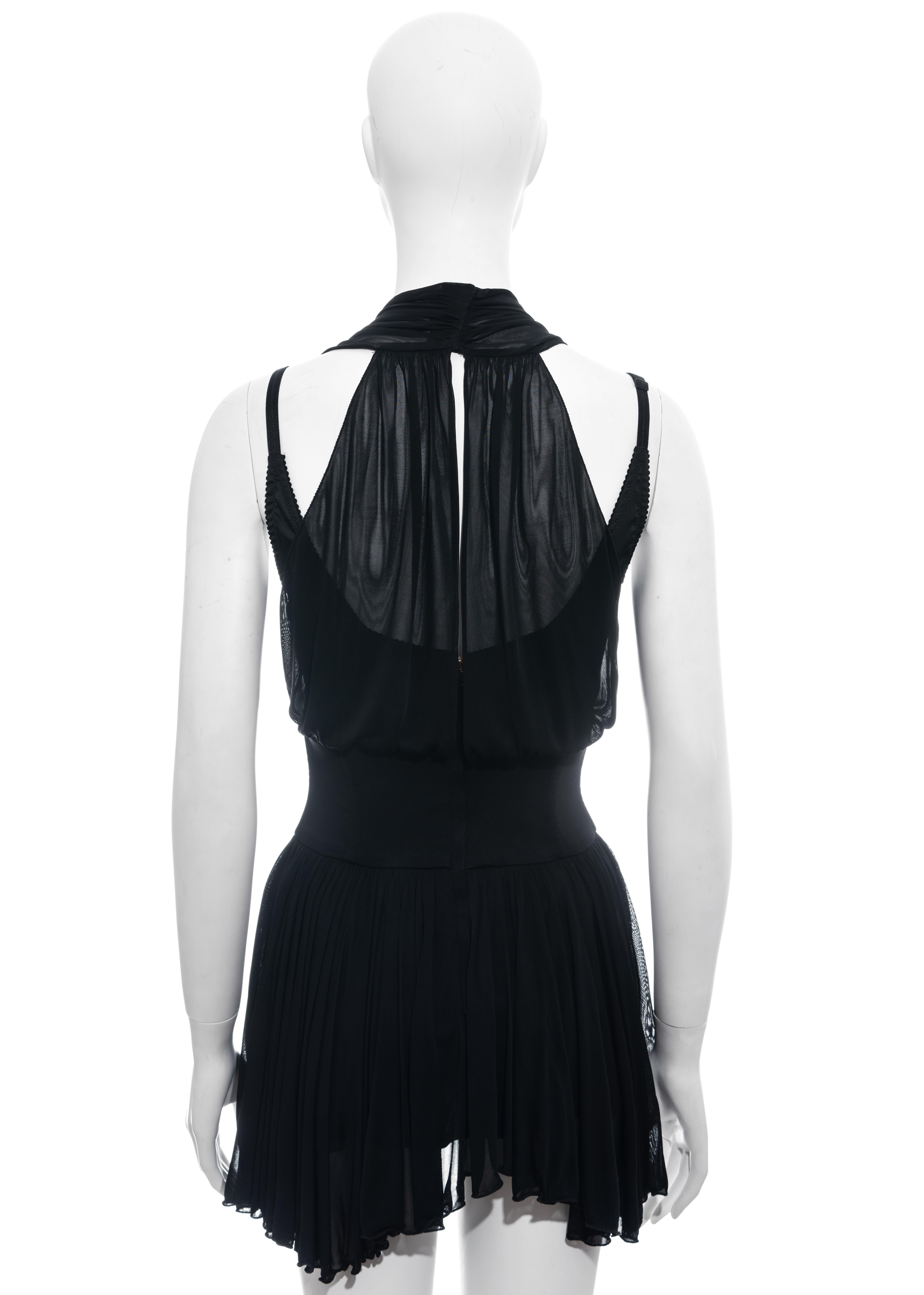 Black Dolce & Gabbana black rayon corseted mini halter dress