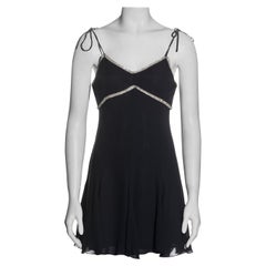 Dolce & Gabbana, mini robe de soirée en rayonne noire avec bordure en cristal, printemps-été 1995