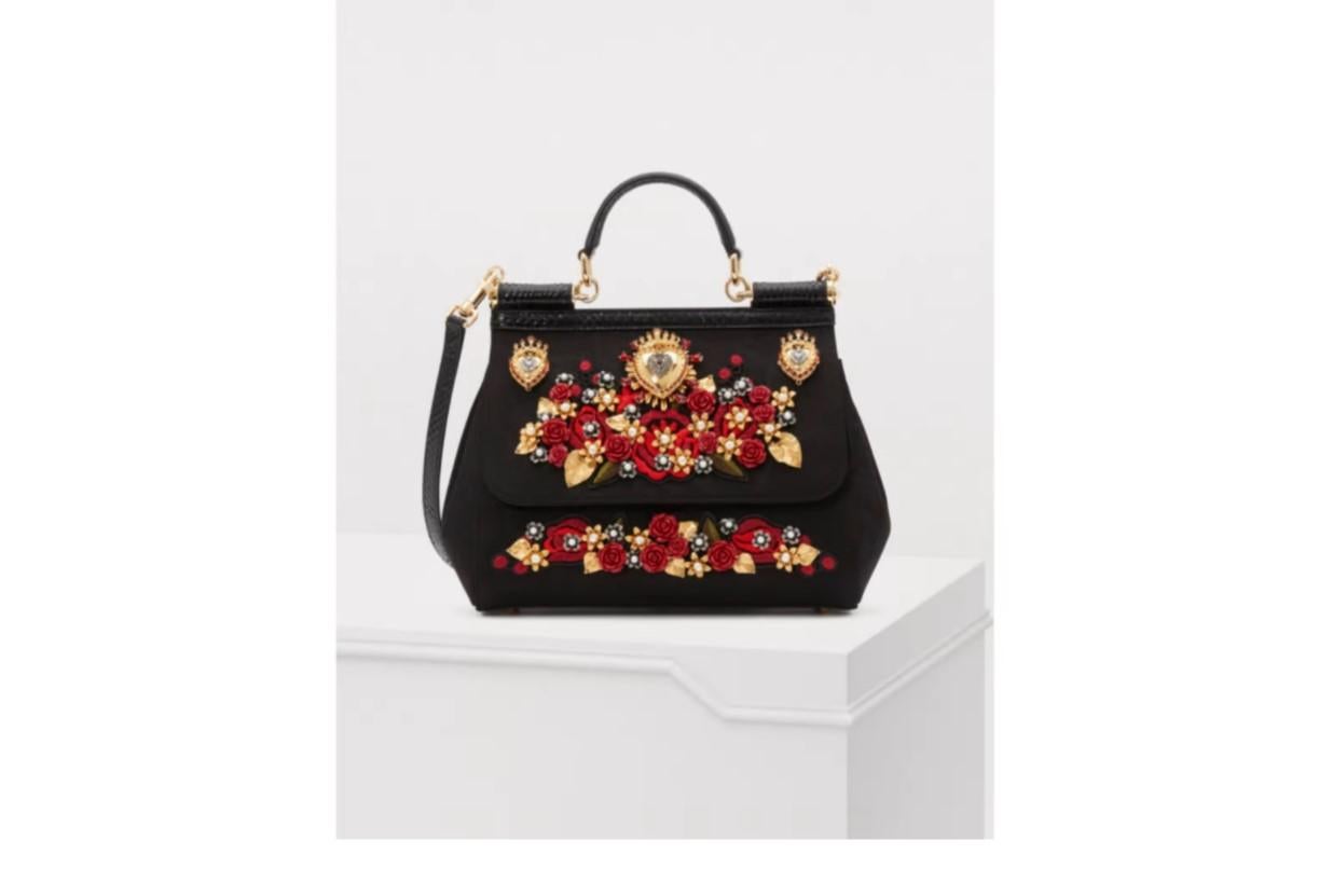 black and red handbag