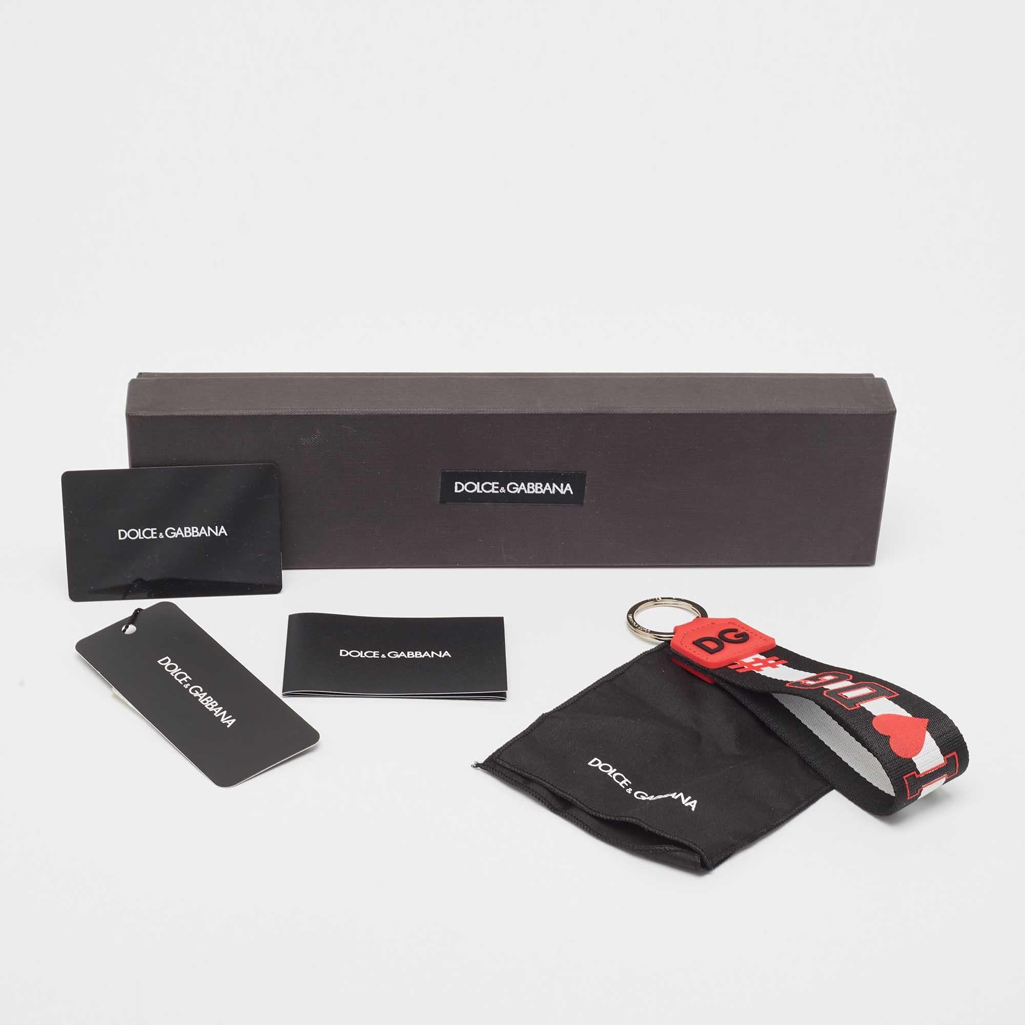 Dolce & Gabbana Black/Red Fabric DG Millennials Key Holder For Sale 1