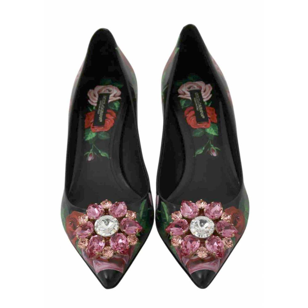 Dolce & Gabbana Black Rose print Taormina heels shoes pumps
Size 38,5 UK5-5,5. 
100% calfskin
Brand new with the box. 
Please check my other DG clothing shoes & accessories!