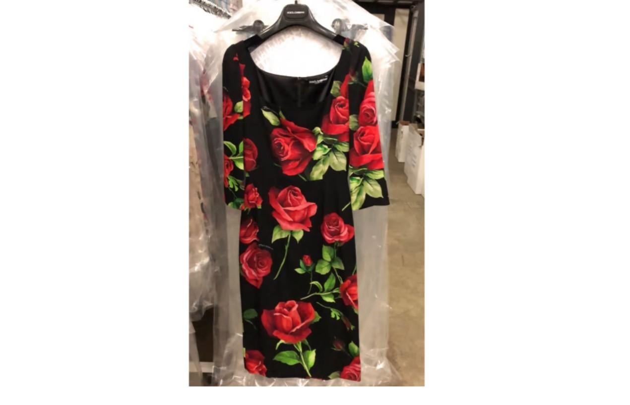 dolce and gabbana red flower dress