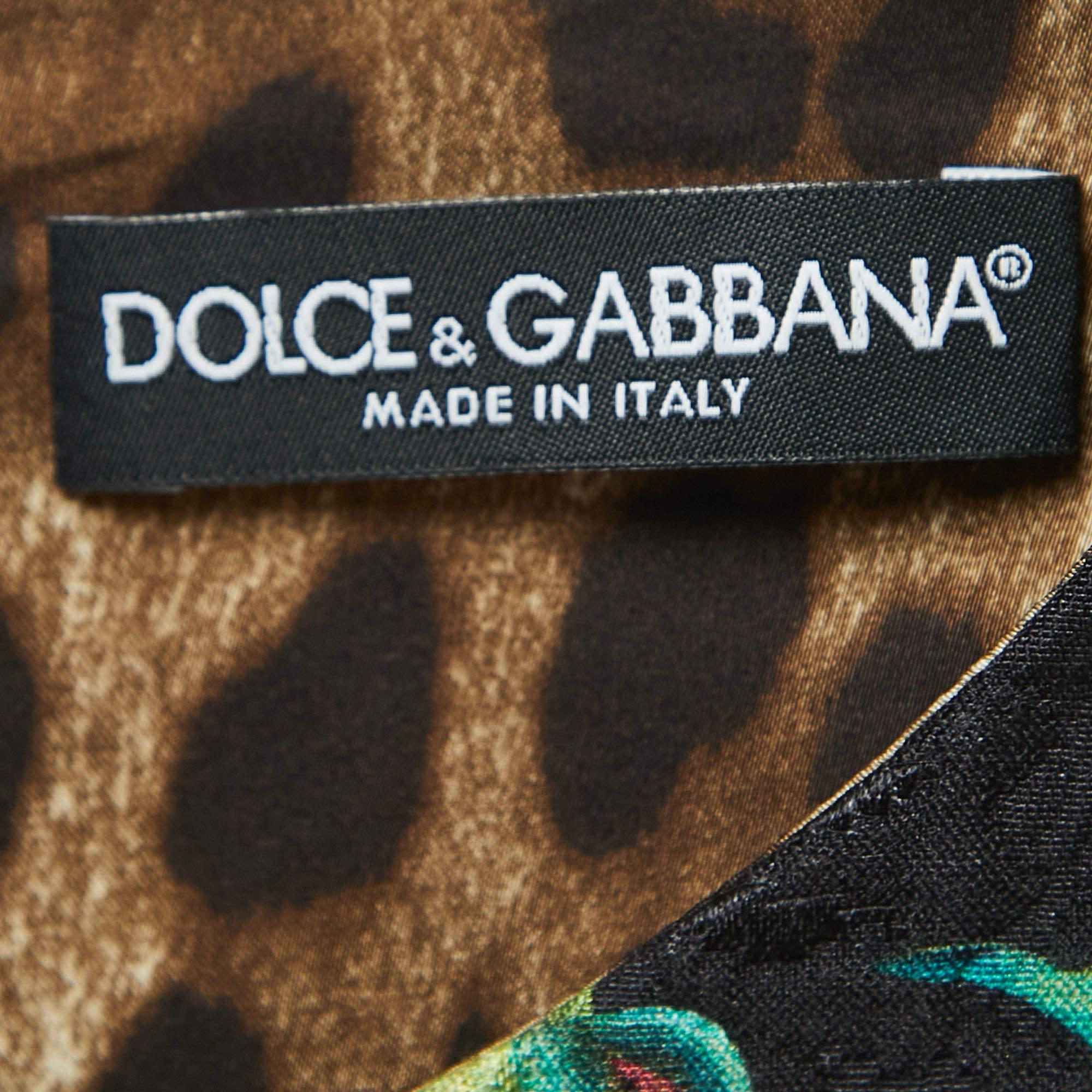 Women's Dolce & Gabbana Black Rose Jacquard Sleeveless Short Dress L