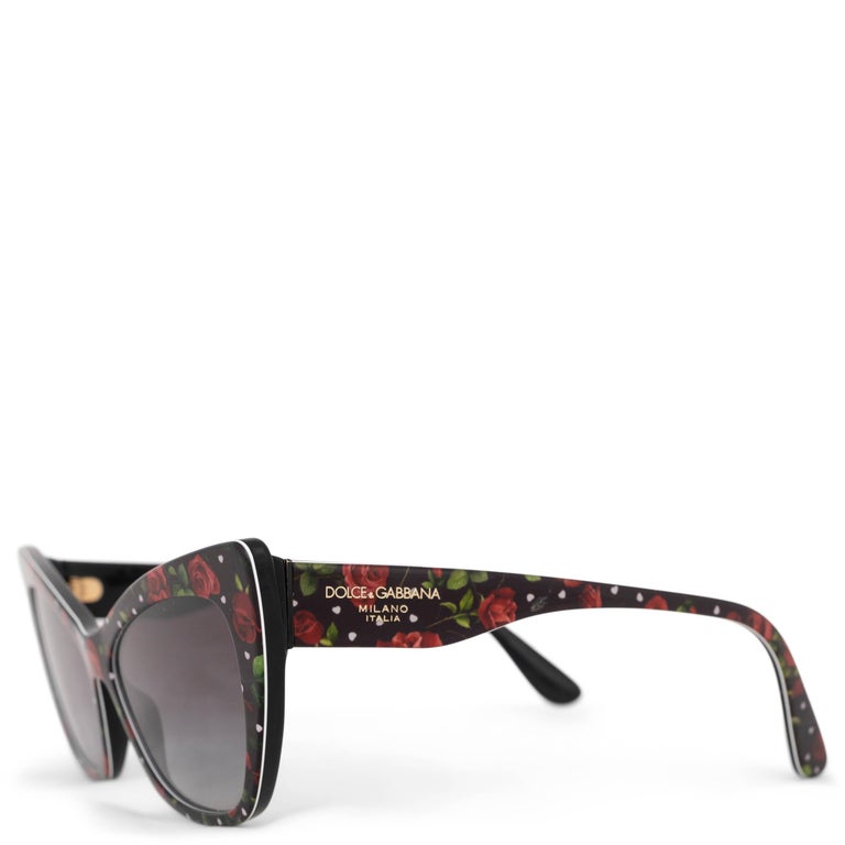 Dolce & Gabbana Black Cat-Eye Sunglasses with Polka Dot Interior DOLCE and GABBANA black ROSE and POLKA DOT CAT-EYE  main image 3