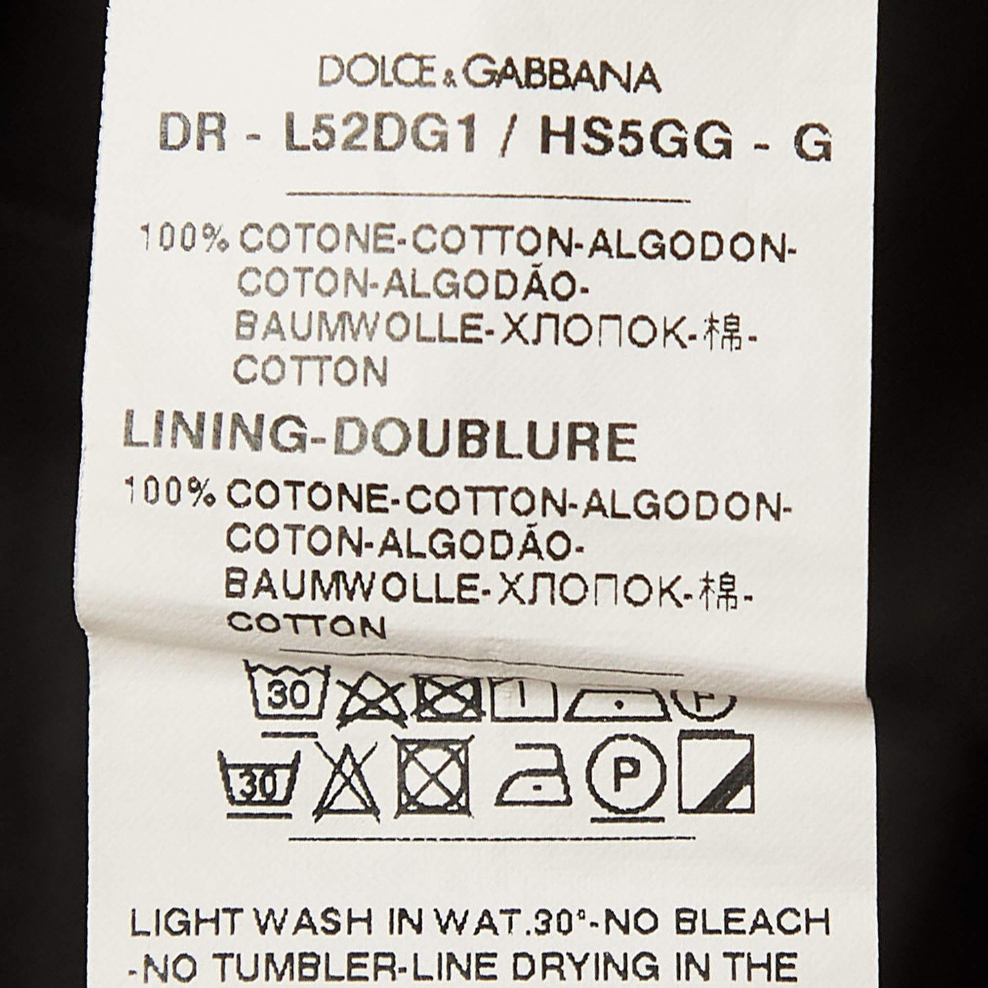 Dolce & Gabbana - Robe en popeline de coton imprimée de roses noires (11-12 Yrs) Bon état - En vente à Dubai, Al Qouz 2