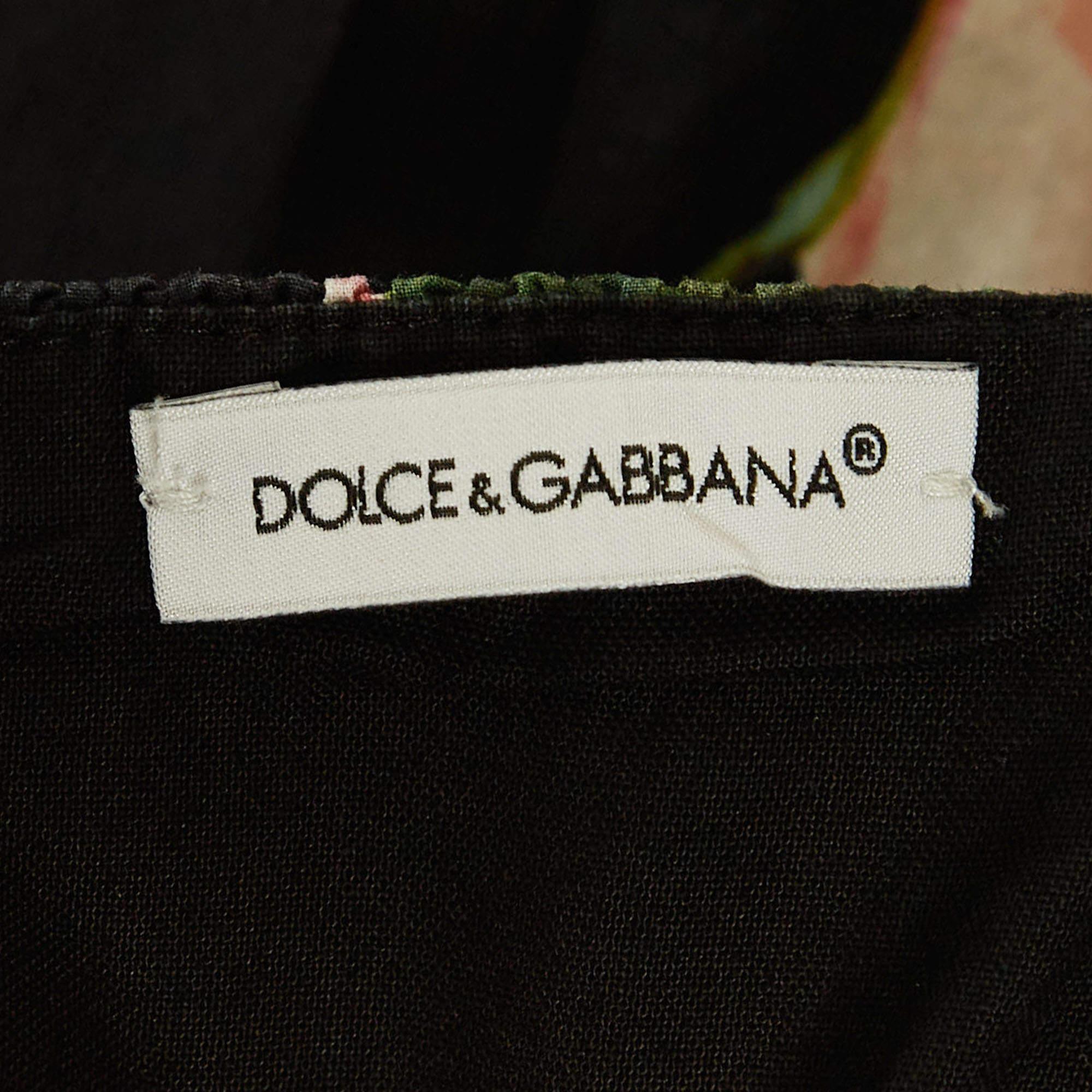 Dolce & Gabbana - Robe en popeline de coton imprimée de roses noires (11-12 Yrs) Unisexe en vente