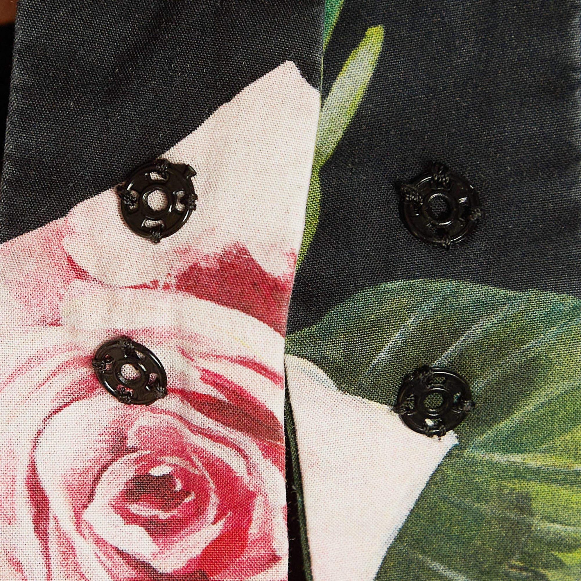 Mono de popelina de algodón con estampado de rosas negro Dolce & Gabbana (11-12 años) en Bueno estado para la venta en Dubai, Al Qouz 2