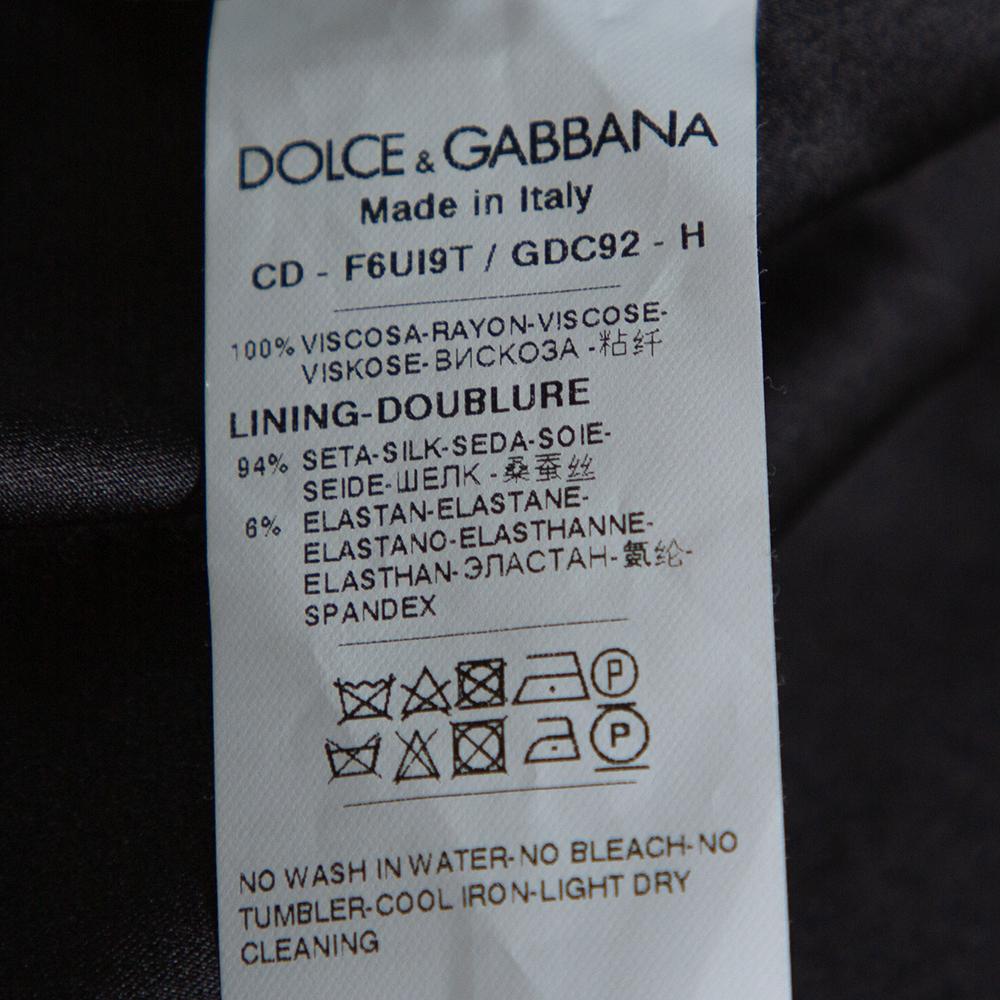 Dolce & Gabbana Schwarz Rose drucken Crepe Shift Kleid S 1