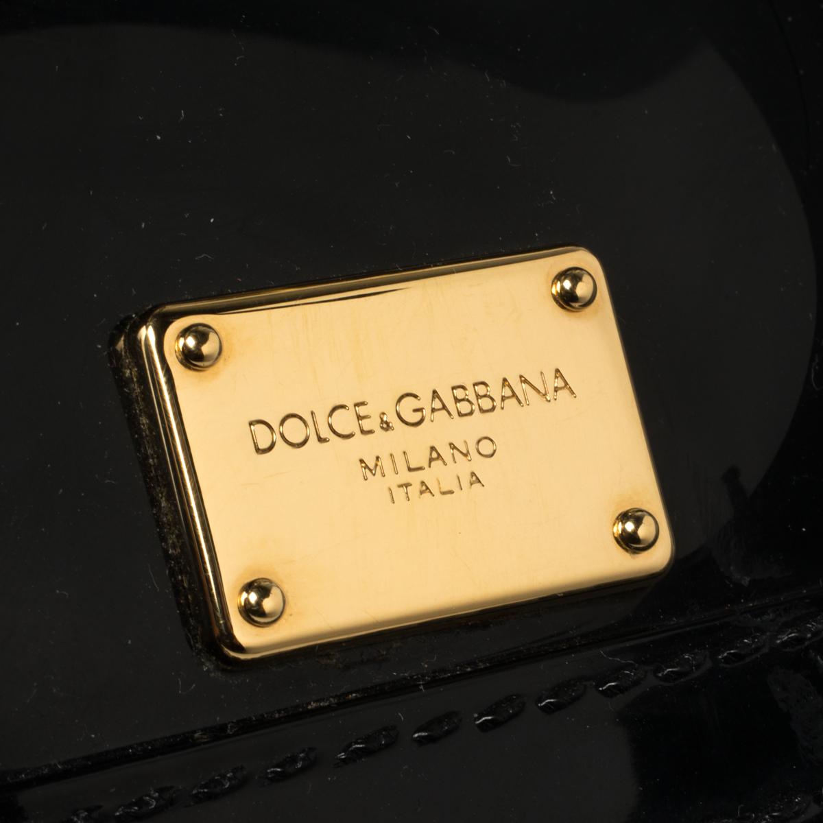 Dolce & Gabbana Black Rubber Small L'amore È Bellezza Miss Sicily Top Handle Bag 6