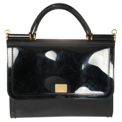 Dolce & Gabbana Black Rubber Small L'amore È Bellezza Miss Sicily Top Handle Bag