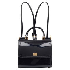 Dolce & Gabbana Black Rubber Small L'amore È Bellezza Miss Sicily Top Handle Bag