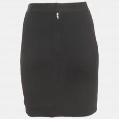 Dolce & Gabbana Black Ruched Crepe Double Zip Mini Skirt S