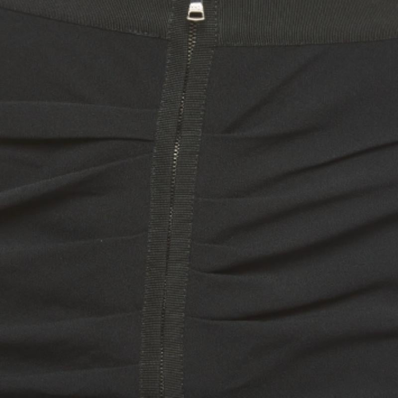 Dolce & Gabbana Minifalda de crepé con doble cremallera negra S Negro en venta