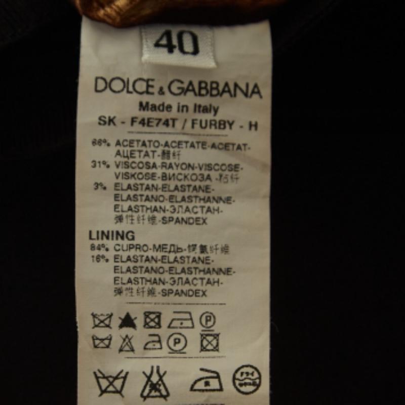 Dolce & Gabbana Minifalda de crepé con doble cremallera negra S en Bueno estado para la venta en Dubai, Al Qouz 2