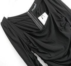 Dolce & Gabbana Black Ruched Crepe Midi Dress