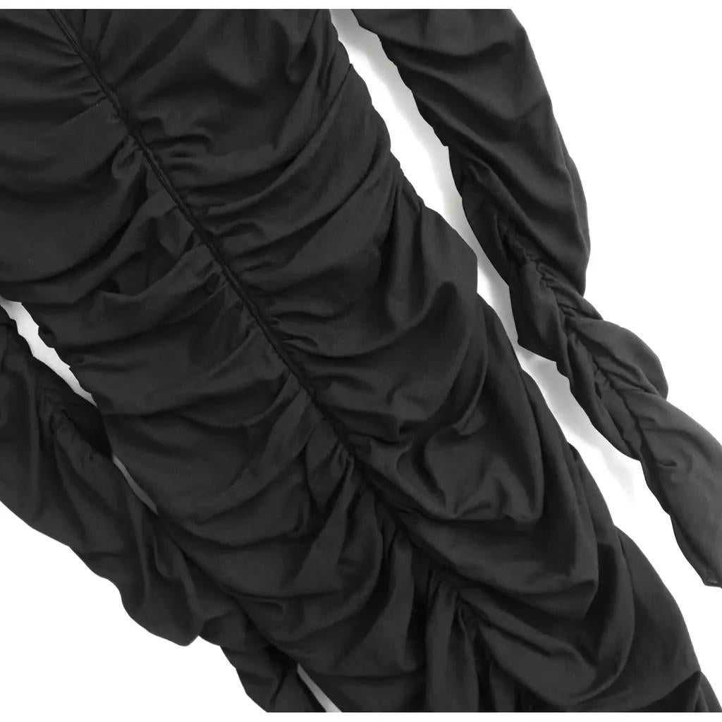 Dolce & Gabbana - Robe midi en crêpe froncé - Noir en vente 1