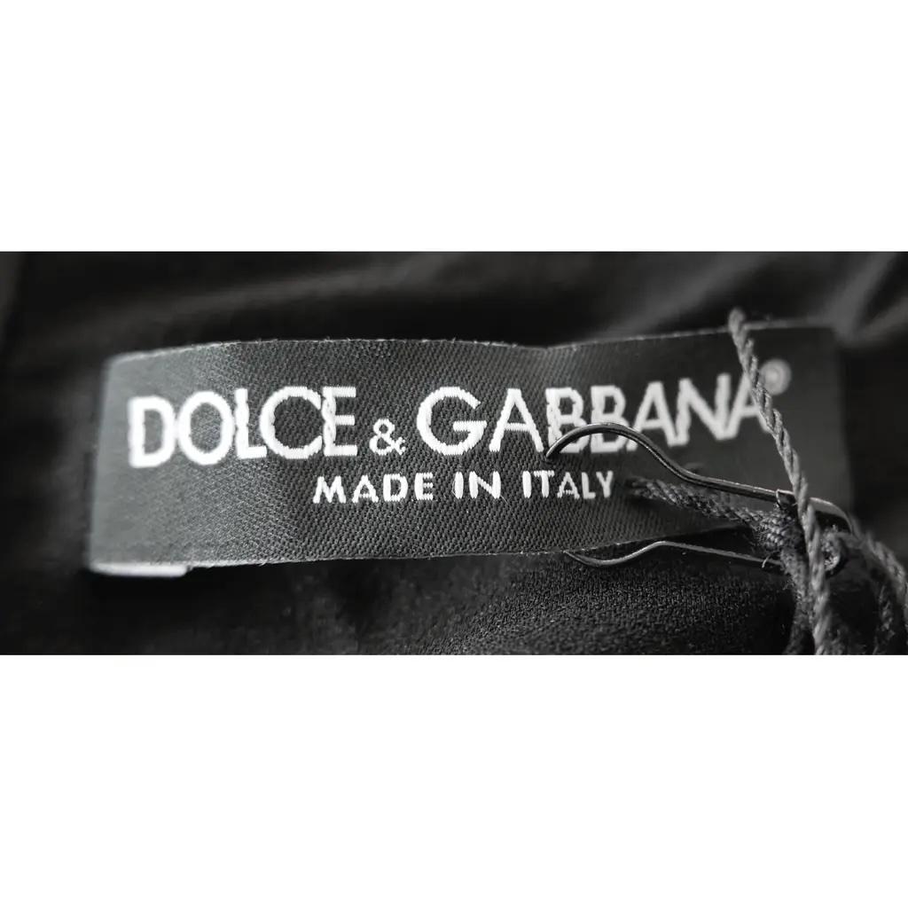 Dolce & Gabbana - Robe midi en crêpe froncé - Noir en vente 3