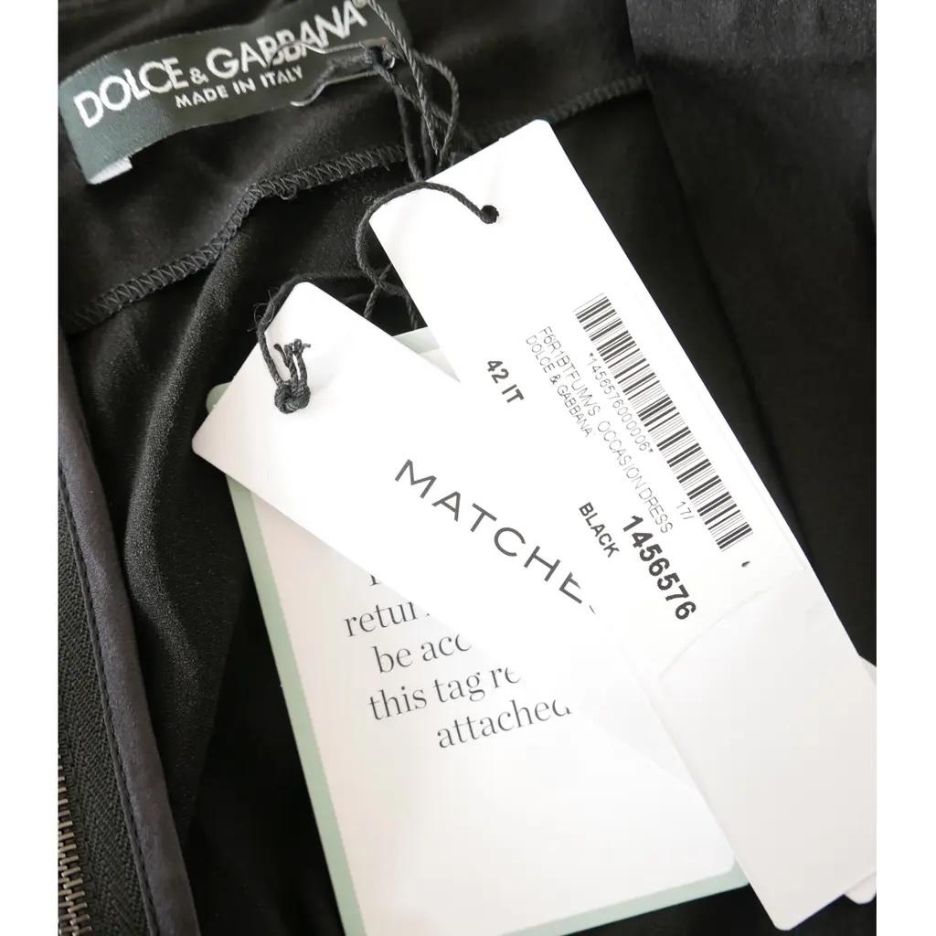Dolce & Gabbana - Robe midi en crêpe froncé - Noir en vente 5