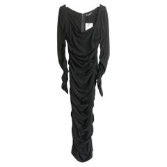 Dolce & Gabbana - Robe midi en crêpe froncé - Noir