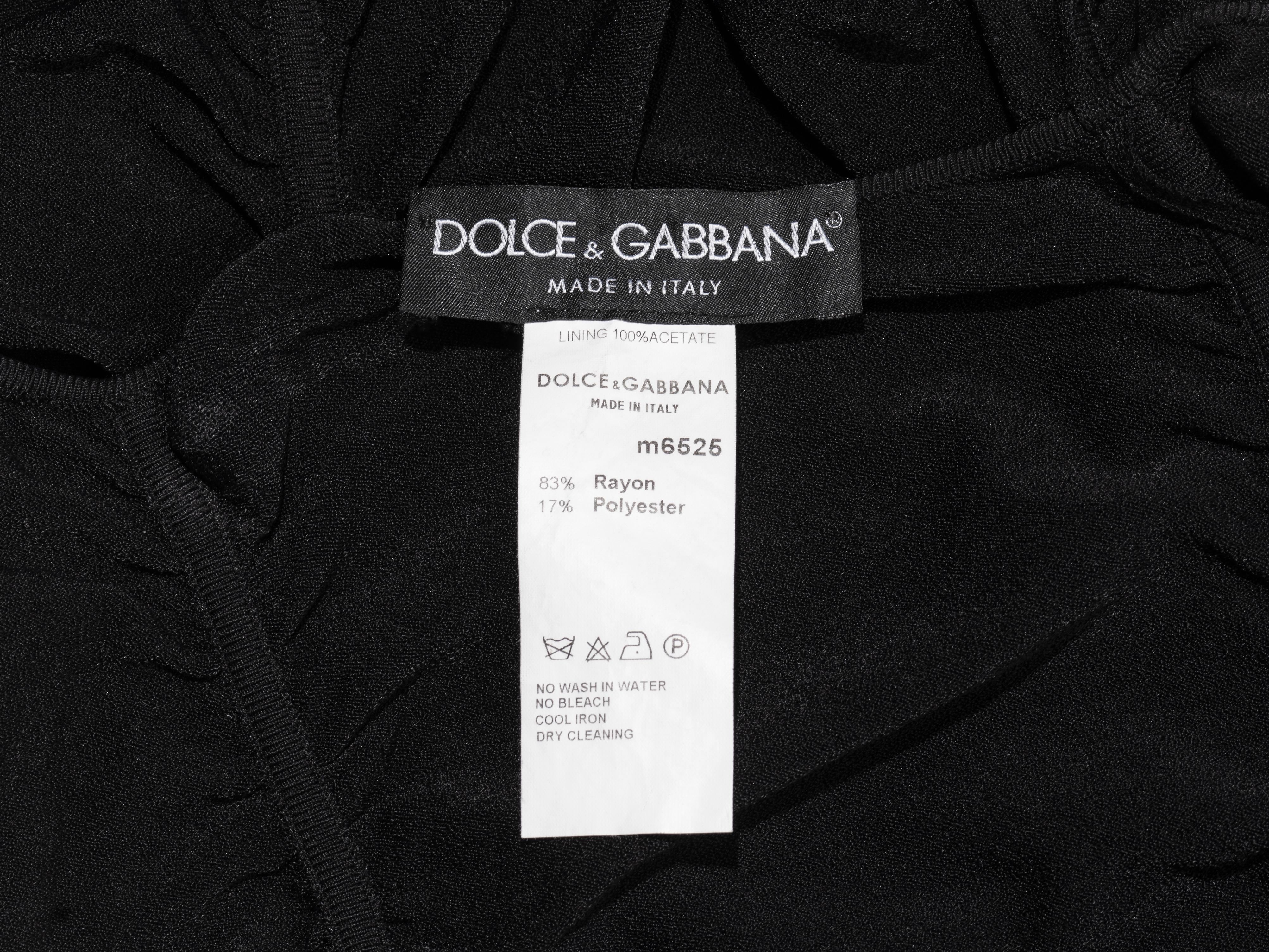 Dolce & Gabbana black ruched stretch-knit evening dress, ss 2001 4