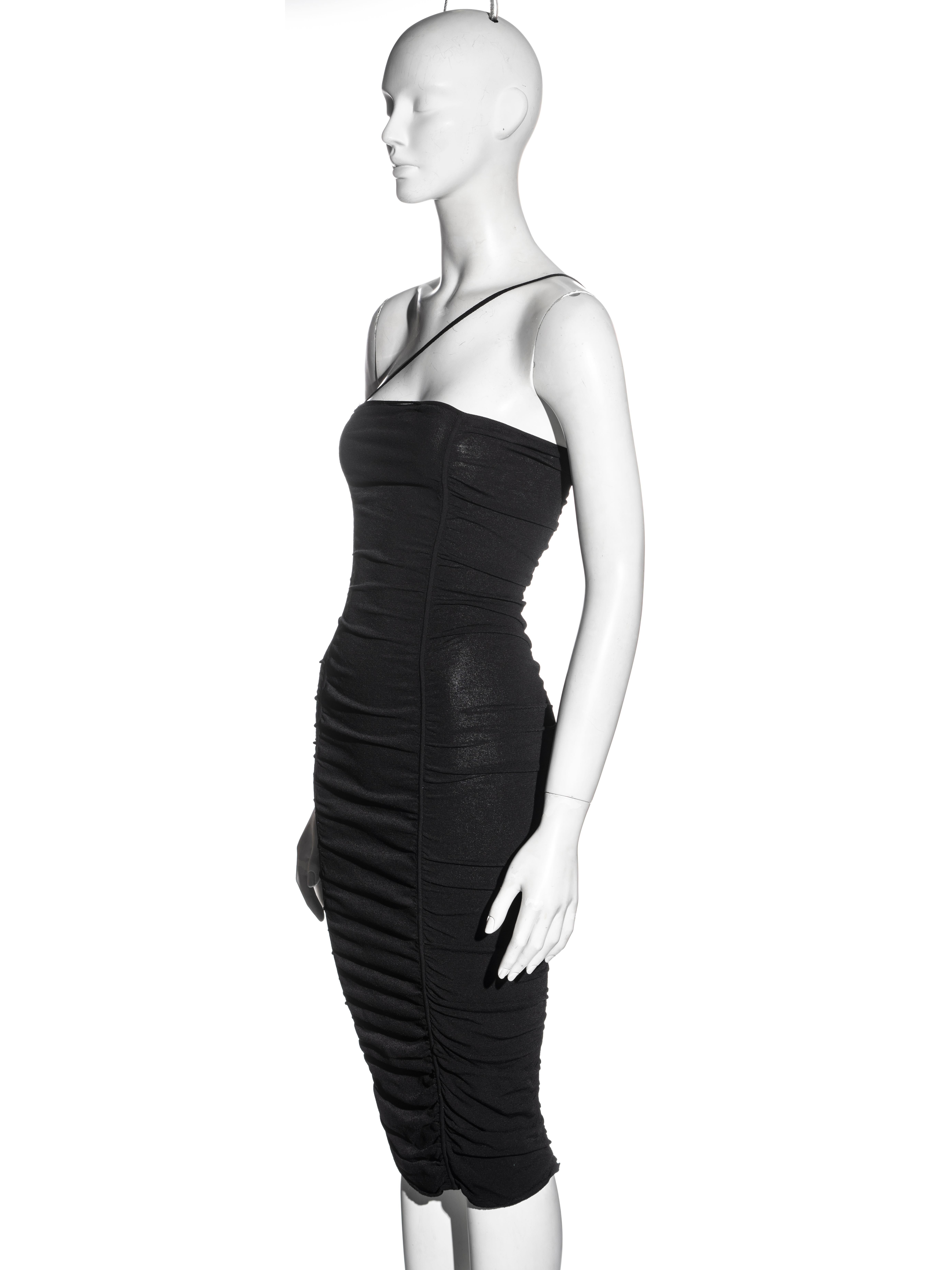 Dolce & Gabbana black ruched stretch-knit evening dress, ss 2001 In Excellent Condition In London, GB