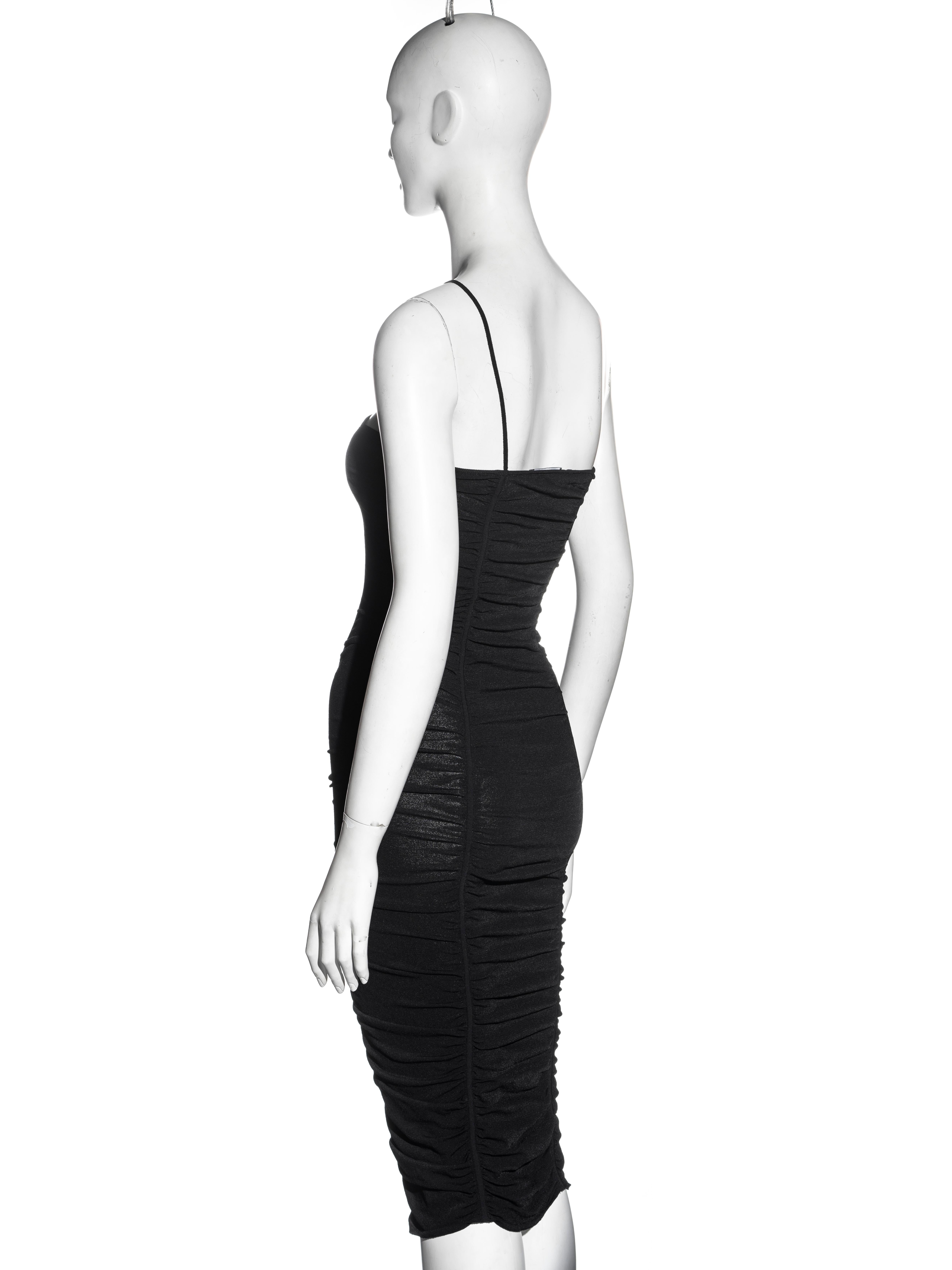 Dolce & Gabbana black ruched stretch-knit evening dress, ss 2001 1