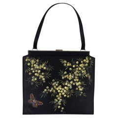 DOLCE & GABBANA black satin 1998 HANDPAINTED Evening Bag