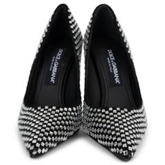 DOLCE & GABBANA black satin 2024 LOLLO CRYSTAL EMBELLISHE Pumps Shoes 38