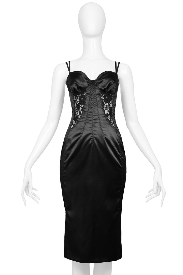 Dolce & Gabbana Black Flower Applqies Bodycon Sheath Dress