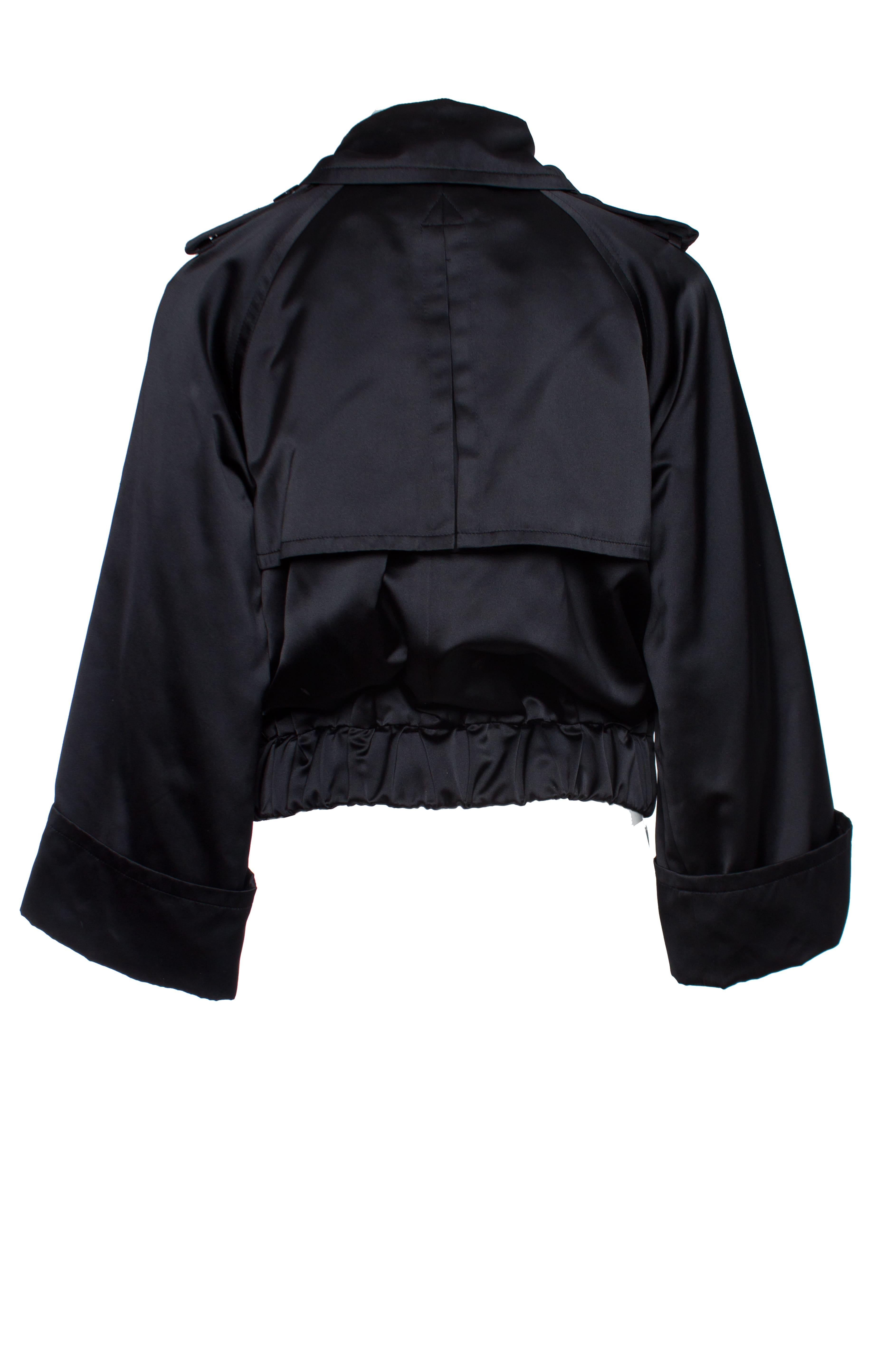 Nero Dolce & Gabbana, Bomber in raso nero in vendita