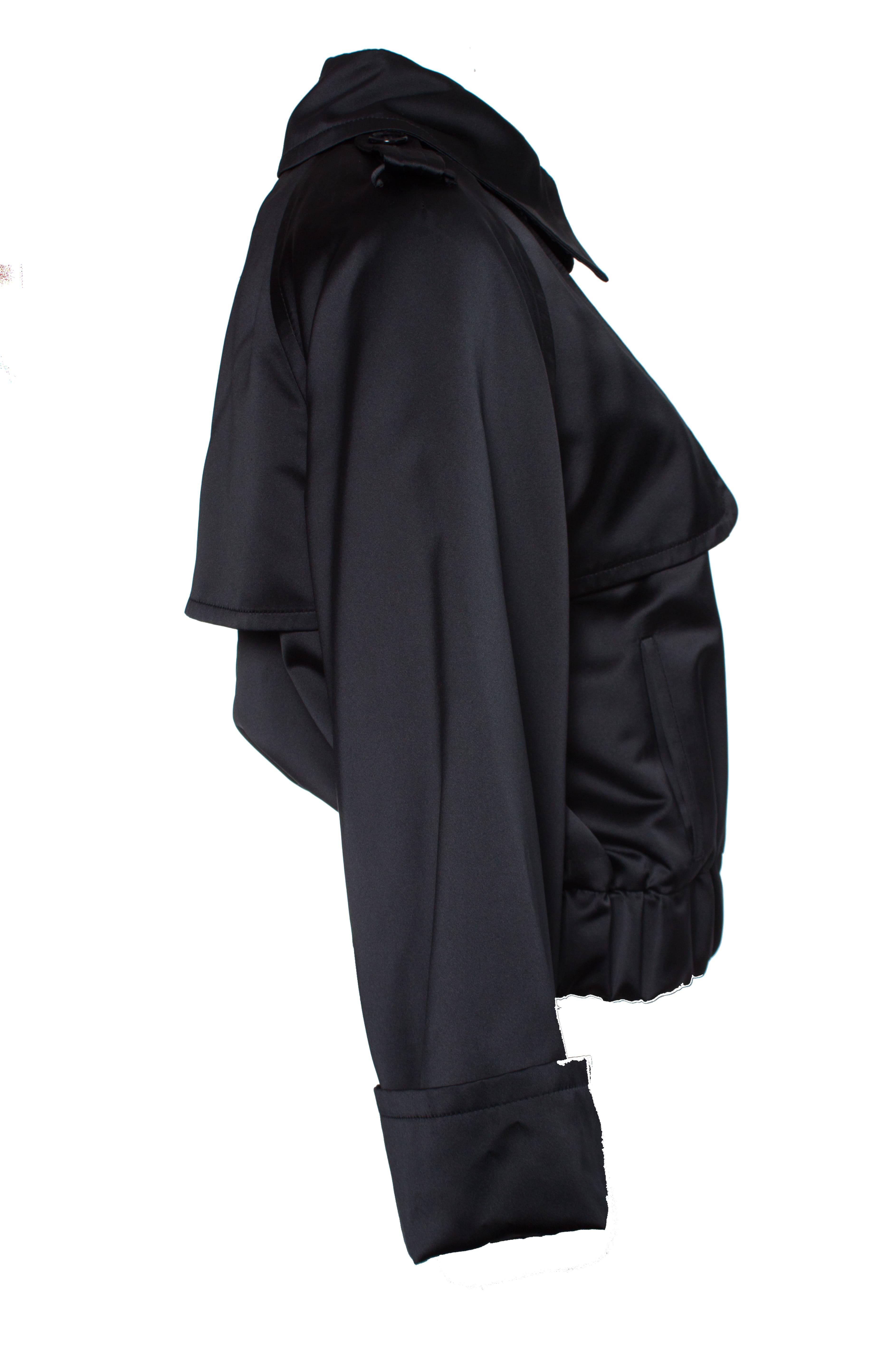 Dolce & Gabbana, Bomber in raso nero in vendita 1