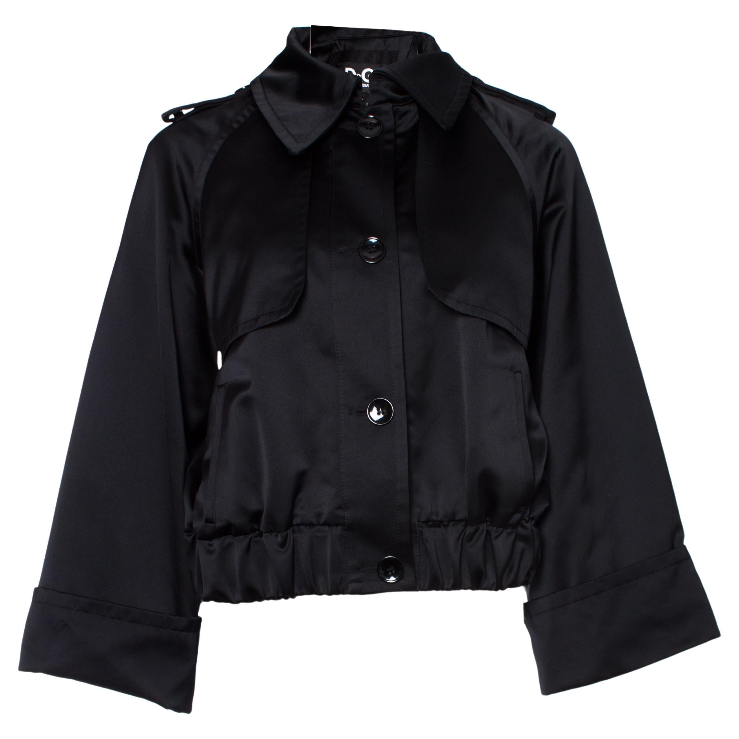 Dolce & Gabbana, Bomber in raso nero