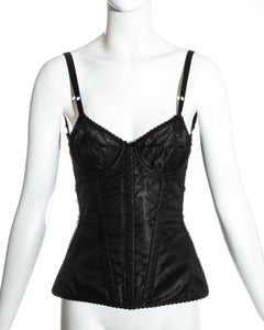 Dolce & Gabbana black satin boned evening corset, c. 1990s